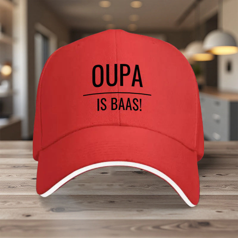 1pc Adjustable Snapback Baseball - Lightweight All-Season Hat with Oupa Is Baas! Design, / Contrast, Unisex for Men & Women, Wedding, Birthday, Baseball Hat, Wedding Accessory, Sporty Style, Durable Construction, Outdoor Enth
