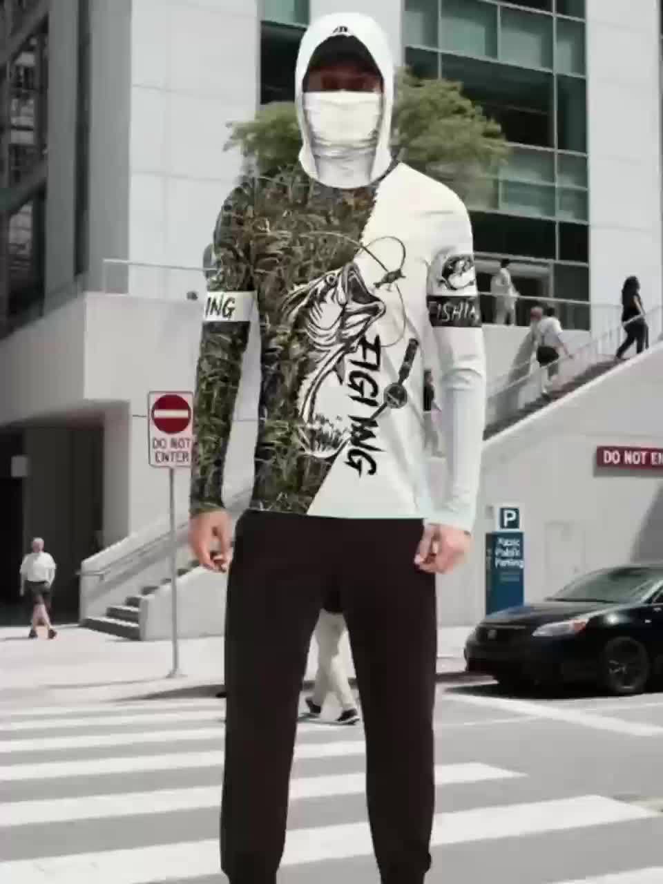 Men's Outdoor Casual Hoodie - Patterned Sweatshirt Medium Stretch