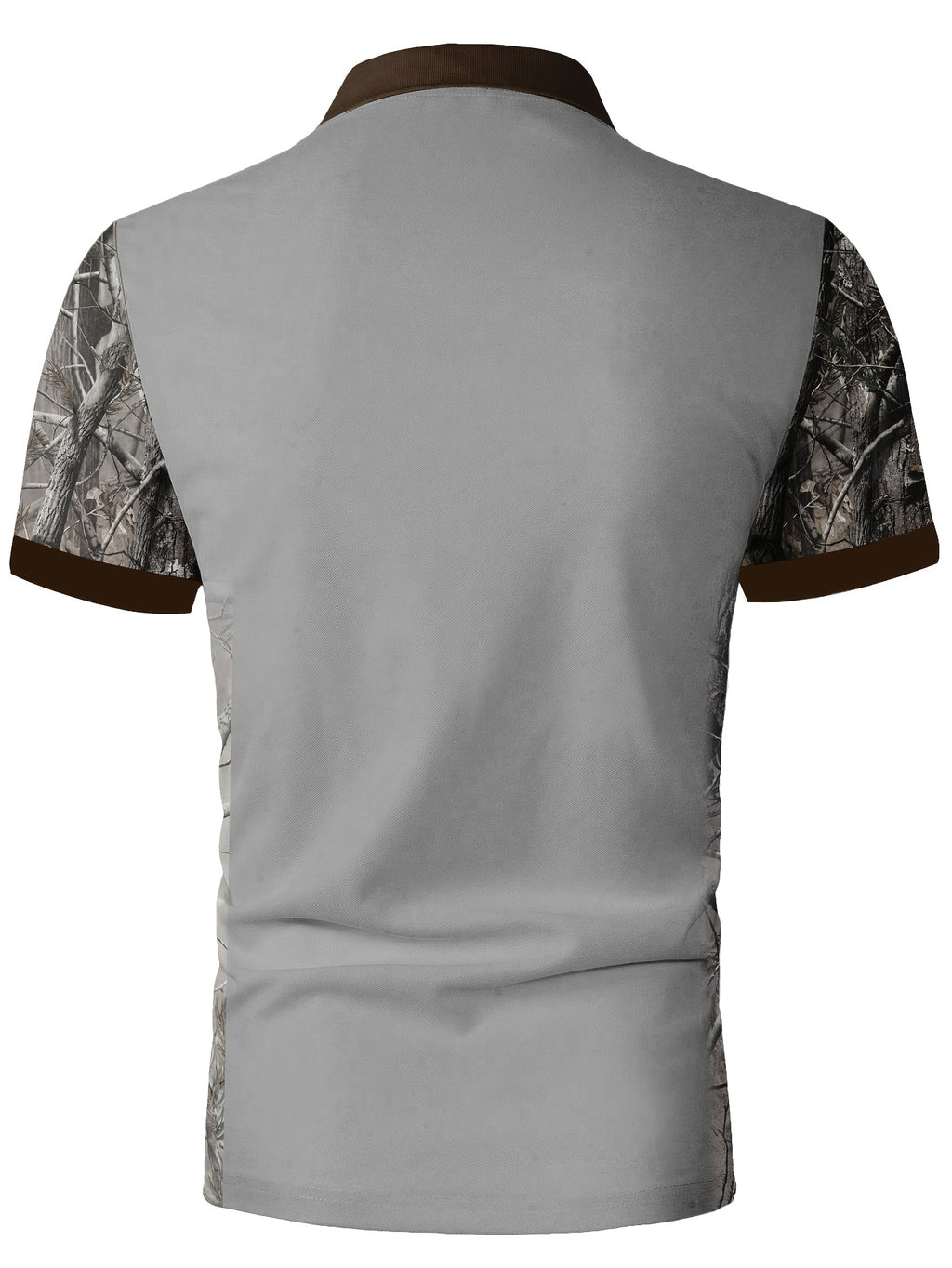 Men's Camouflage Sleeve Shirt - Khaki Base with Elk Print