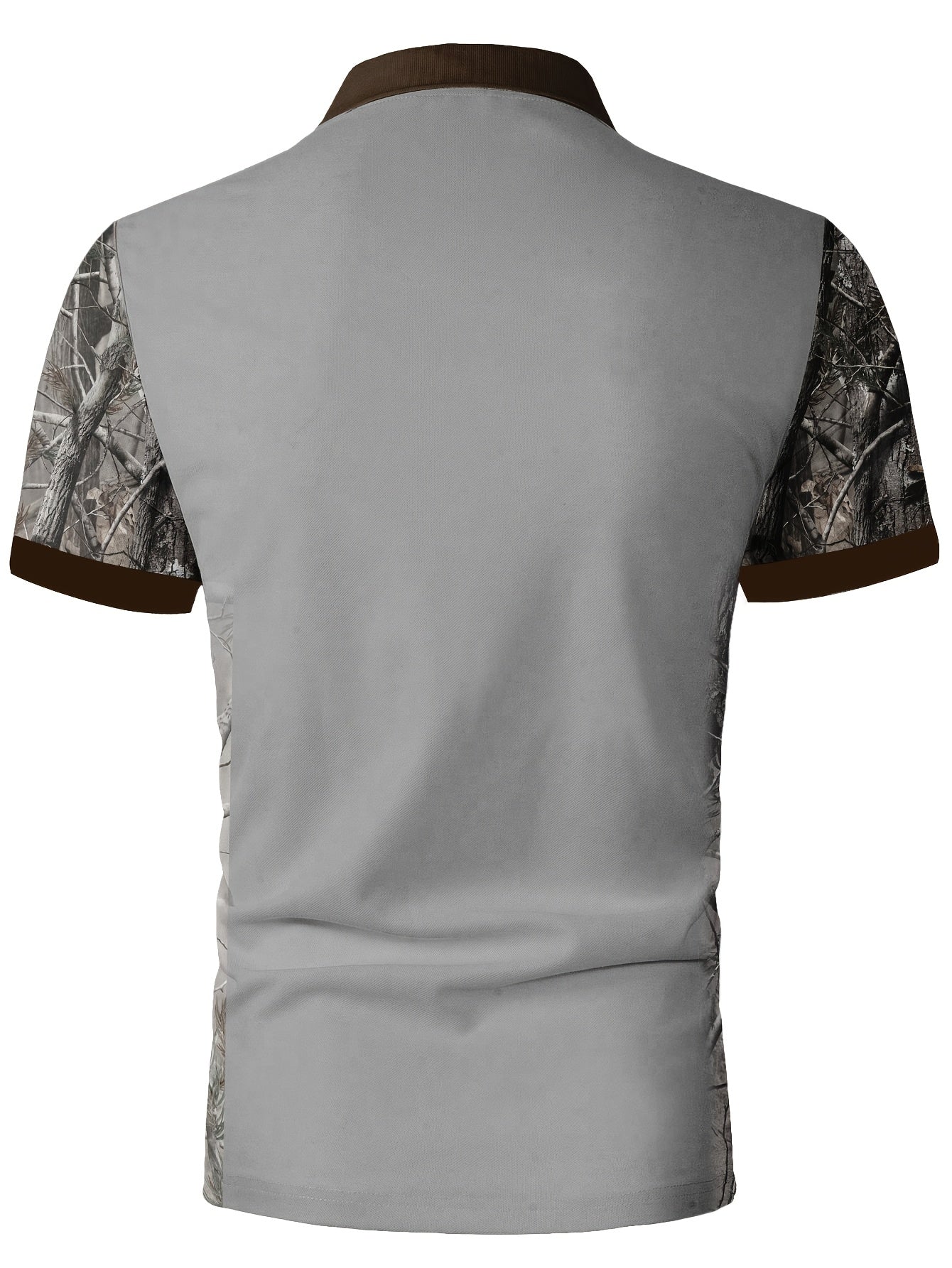 Men's Camouflage Sleeve Shirt - Khaki Base with Elk Print