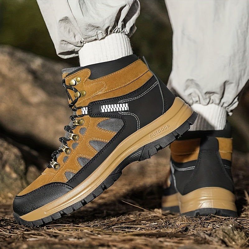 MAINALUN Men's All-Season High-Top Hiking Boots - Heavy-Duty