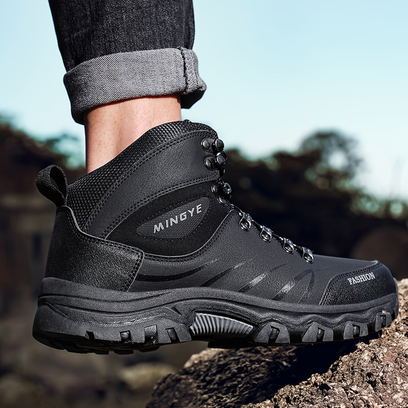 Men's High-Top Outdoor Sports Shoes - Trail Running & Hiking