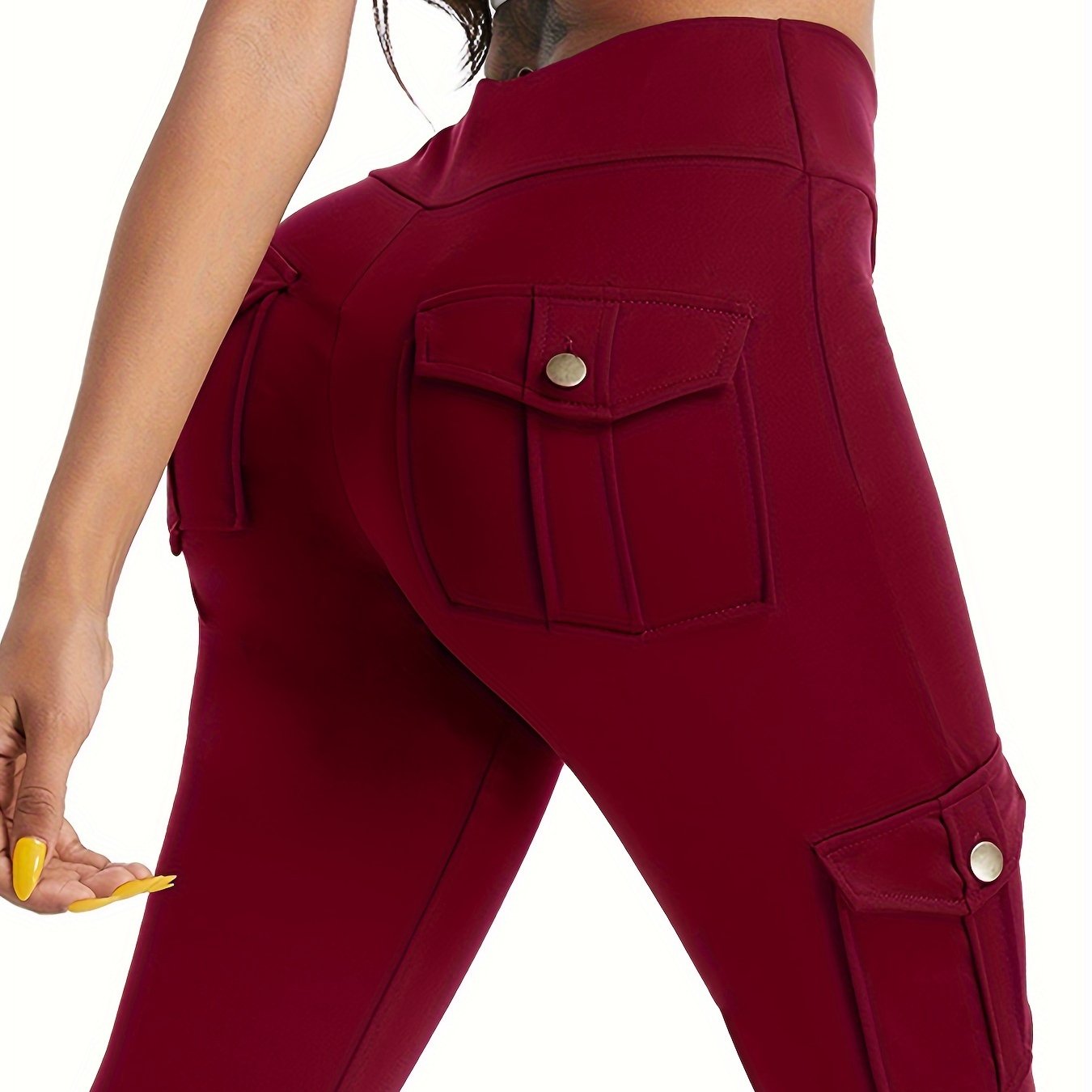 I-High-Waist Yoga Leggings enamaphakethe Amaningi - Athambile, Anwetshiwe futhi Anesitayela Sokugijima, Ijimi, kanye Nokugqoka Kwansuku zonke