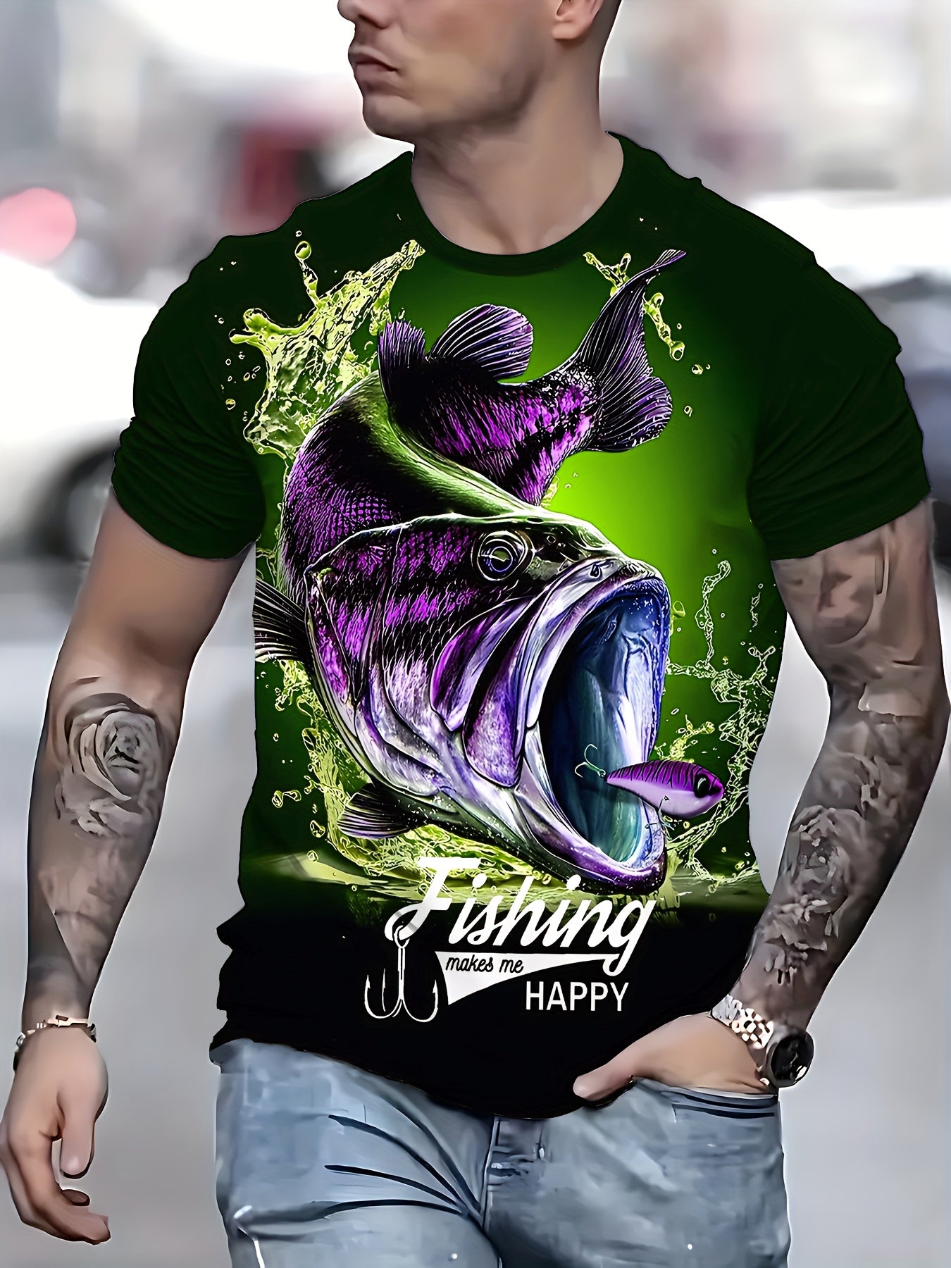 Men's Summer Creative Fashion 3D Digital Print T-Shirt