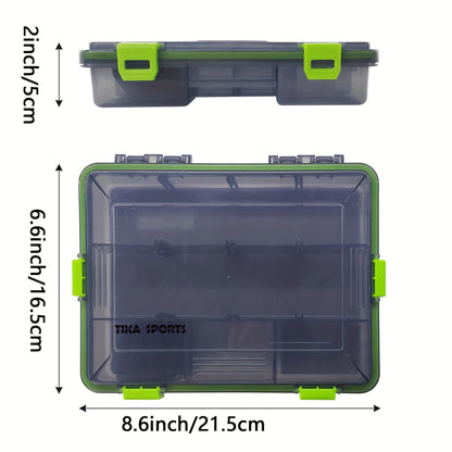 2pcs Amabhokisi Okubhekana Nokudoba Angangeni Manzi, Ibhokisi Lokuhlela Izingwegwe Zesitoreji, Izihlukanisi Eziguqukayo Ezingafihli, Bamba I-Terminal Fishing Tackle kanye Nebhokisi Lokuheha (26.92X16.76X5.08cm-2pc Transparent)