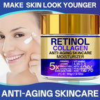 YCB Retinol Collagen Moisturizing Cream 60g/2.12oz - Face Cream with Hyaluronic Acid, Vitamin E, Shea Butter & Caffeine - Firms, Lifts Sagging Light Beige, Improves Elasticity, Even Light Beige, All Light Beige Types, Advance - The Superior Findings Depot