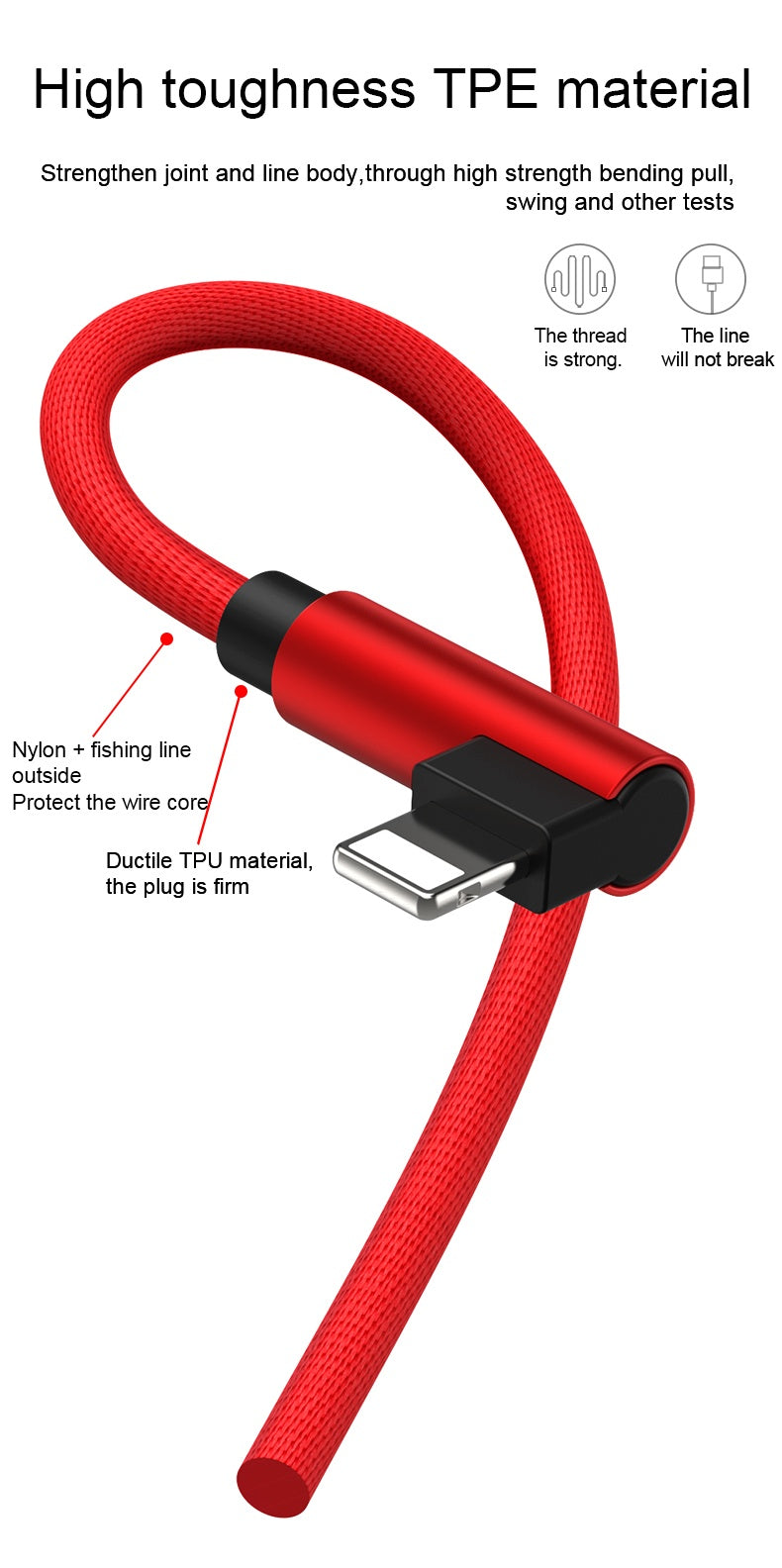 L-Shaped USB Cable for Fast Charging for Iphone Models 14, 13, 12, 11, X, 8, 7, 7 Plus, 6, 6S, And 5, As Well As for Ipad. - The Superior Findings Depot