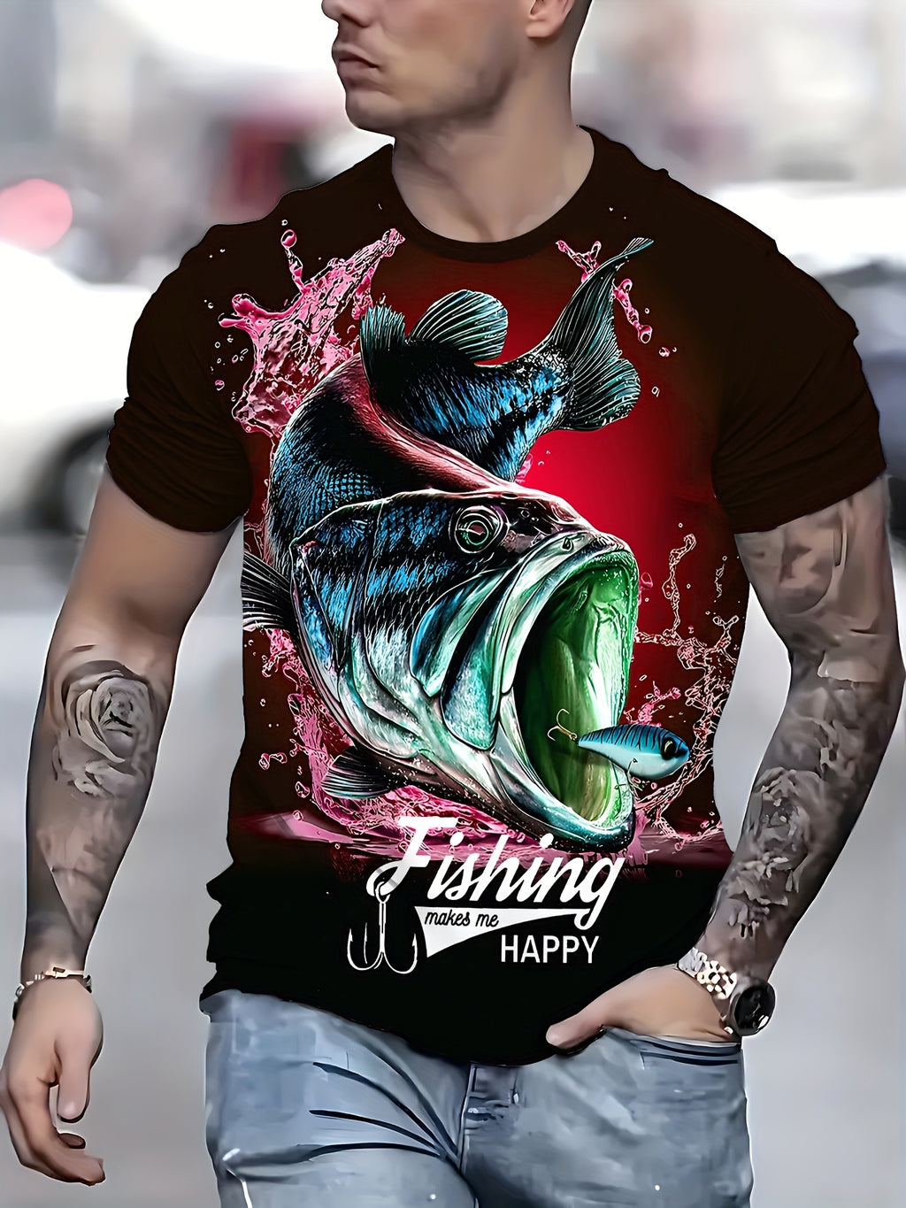 Men's Summer Creative Fashion 3D Digital Print T-Shirt