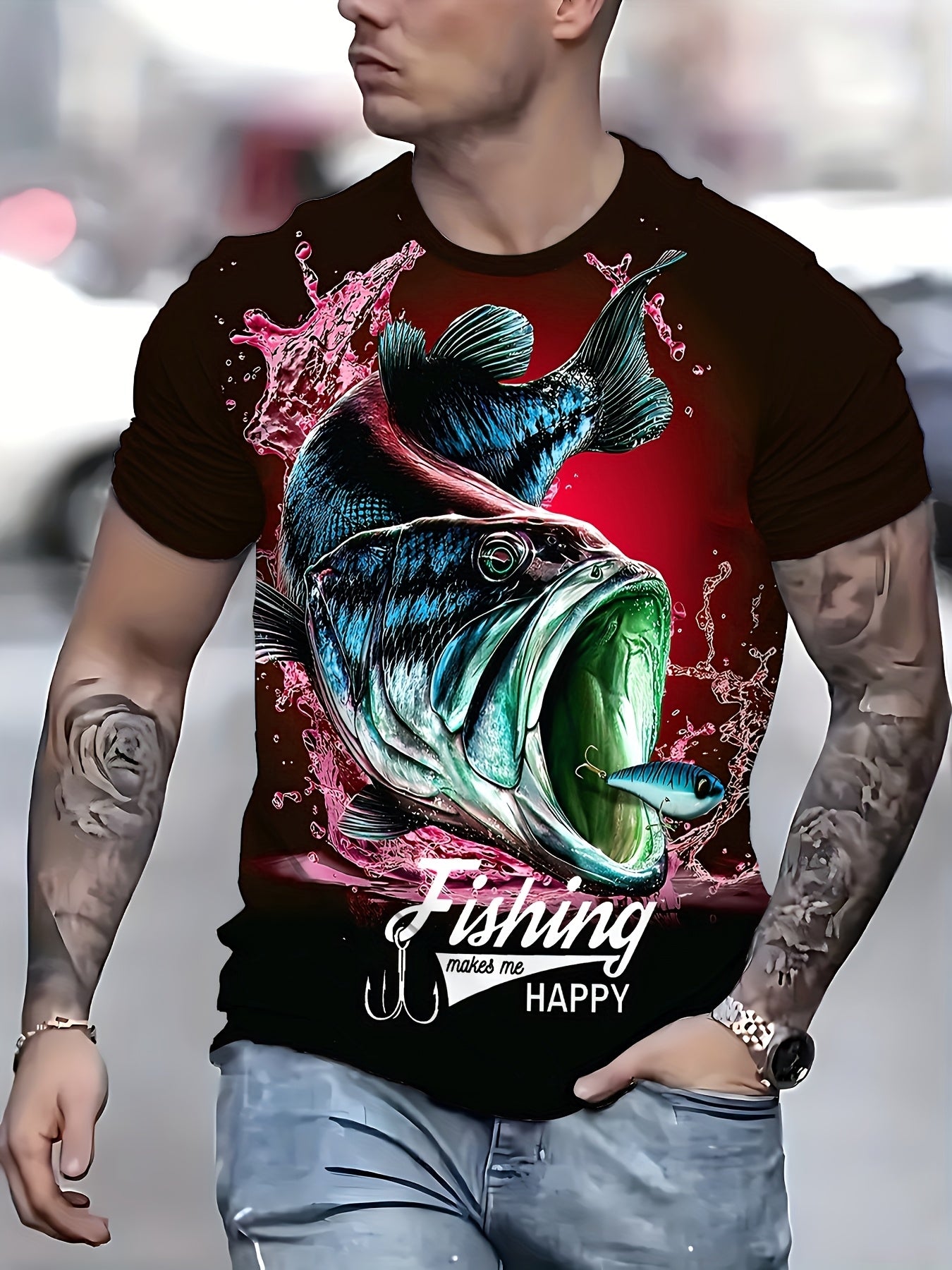 Men's Summer Creative Fashion 3D Digital Print T-Shirt