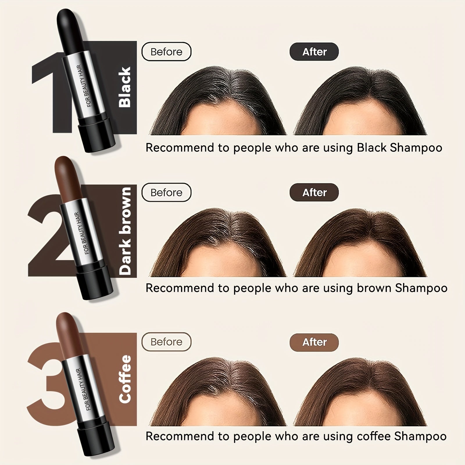 Quick-Apply Hair Color Pen - Long Lasting, Temporary & Mess-Free - Instantly Conceals Gray for All Hair Types - Disposable and Gentle - The Superior Findings Depot