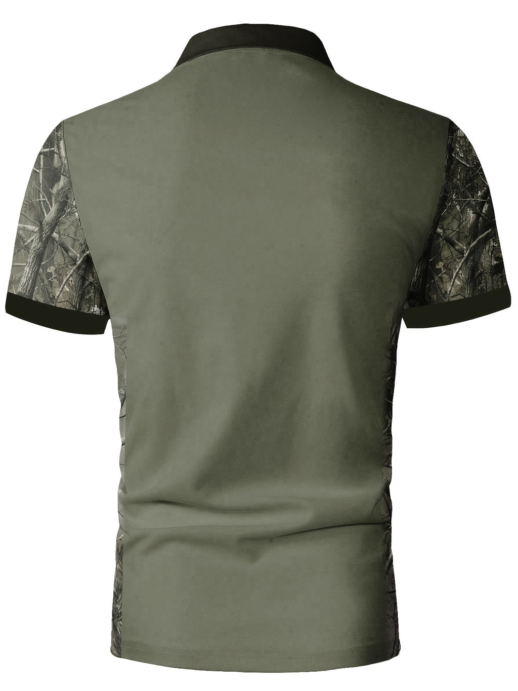 Men's Camouflage Sleeve Shirt - Khaki Base with Elk Print