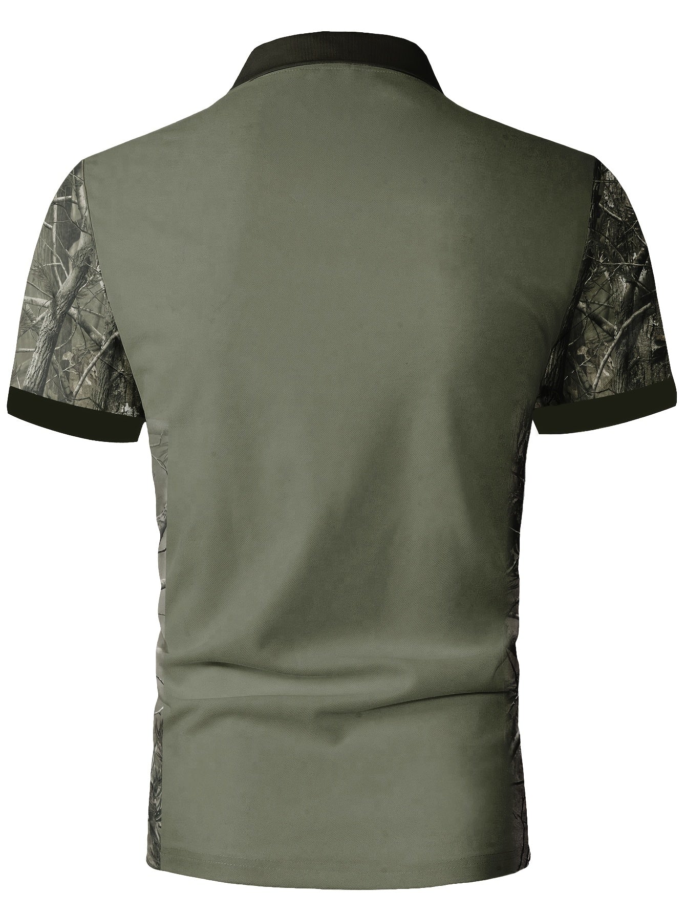 Men's Camouflage Sleeve Shirt - Khaki Base with Elk Print