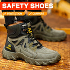 Men's Steel Toe Puncture-Proof Anti-Skid Work Boots with Kevlar-Reinforced Midsole & Breathable - Slip-Resistant Rubber Sole, All-Season Comfort for Industrial Construction & Outdoor Safety Shoes, Steel Toe Boots, Sleek Profe - The Superior Findings Depot
