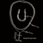 4pcs Men's Cool Trendy Silvery Watch + Chain Accessory Set, Quartz Movement, Zinc Alloy Case & Strap, Electronic Drive, Non-Rechargeable Battery, Round Dial, Pointer Display, Sports Style, Suitable for Him on Anniversary Birt - The Superior Findings Depot