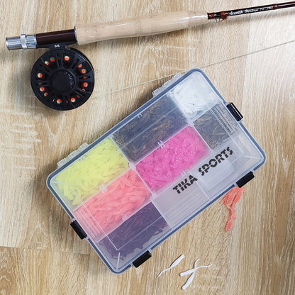 2pcs Amabhokisi Okubhekana Nokudoba Angangeni Manzi, Ibhokisi Lokuhlela Izingwegwe Zesitoreji, Izihlukanisi Eziguqukayo Ezingafihli, Bamba I-Terminal Fishing Tackle kanye Nebhokisi Lokuheha (26.92X16.76X5.08cm-2pc Transparent)