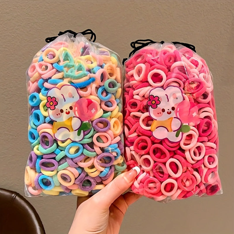 100 Pcs/Bag Children Cute Cartoon Elastic Hair Bands, Girls Lovely Srunchies Rubber Bands, Kid Hair Accessories, Ideal choice for Gifts - The Superior Findings Depot