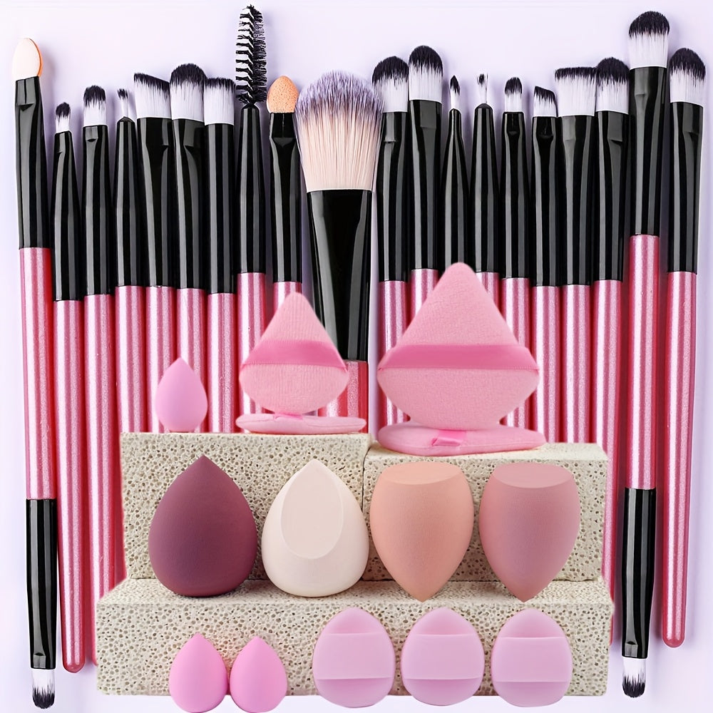 20/34pcs Makeup Brush Set and 8pcs Mini Makeup Brush Professional Soft Synthetic Powder Foundation Eyeshadow Makeup Brush Cosmetics Suitable for Beginners - The Superior Findings Depot