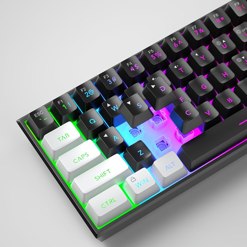 MageGee Mini 60% Gaming/Office Keyboard, Keycap Type Wired RGB Backlit Compact Computer Keyboard for Windows/Mac/Laptop, Laptop Accessory, Modern Keyboard, Sturdy Construction, Adjustable Lighting, Students - The Superior Findings Depot