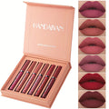 6pcs HANDAIYAN Matte Liquid Lipstick Set - Waterproof Long-Lasting Full Coverage Lip Gloss, Non-Stick Formula with 6 Shades (, Nude, Burgundy, Deep, Plum,) - Lip Tint Kit for  Lips & All Light Types - The Superior Findings Depot
