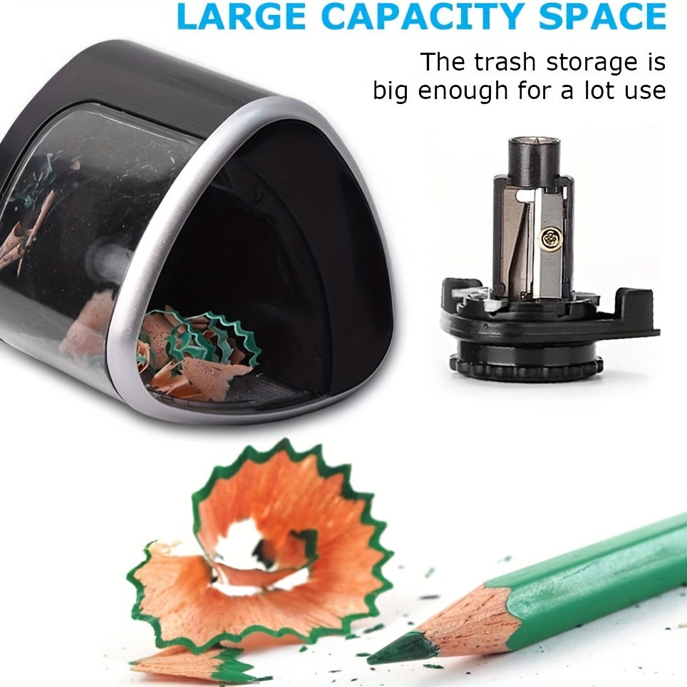 [Electric Pencil Sharpener] Electric Pencil Sharpener | Automatic with Auto-Stop & Lead Breakage - Desktop Sharpener for Office, No Needed, Compact Design, Sharpens Pencils in Seconds, Supplies, Sleek Style, Waste Container - The Superior Findings Depot