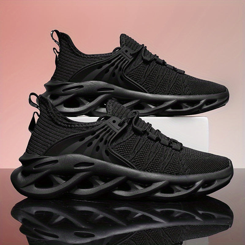 Men's Breathable Knit Running Footwear - Shock Absorption Soft Sole