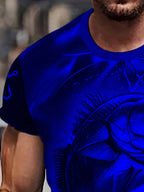 Men'S 3D Printed Fish T-Shirt | Suitable for Summer Outdoor Activities, Fishing, and Cycling | Crew Neck, Regular Fit, Slight Stretch Fabric
