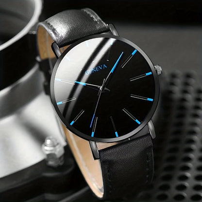 3pcs/set - Elegant Men's Quartz Watch with Matching Bracelet and Necklace - Stylish Timepiece, Perfect for Gifting on Special Occasions