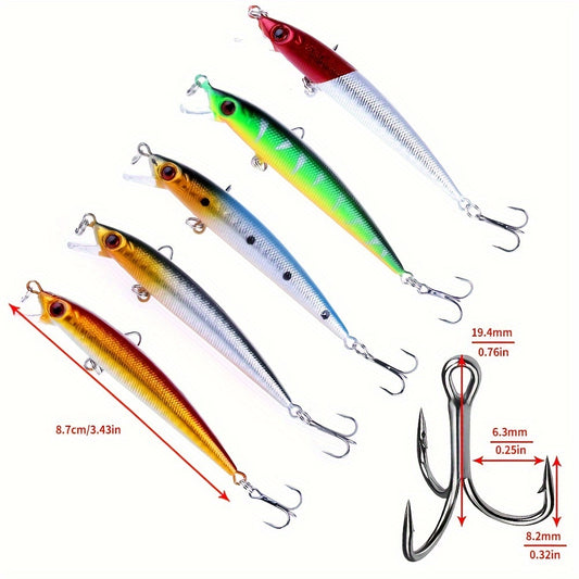 56-Piece Topwater Minnow Fishing Lures Kit - High-Performance Artificial Tackle with Realistic Crank Baits for Guaranteed Catch - Ideal for All Fish Species, Perfect for Beginners and Pros!