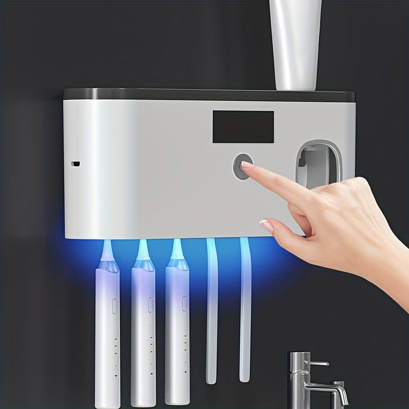 Smart Toothbrush Sanitizer - Automatic Toothpaste Dispenser Wall-Mounted USB