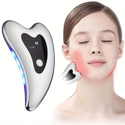 Electric gua sha tool, face neck body massager, two modes vibration heating massage tool, home convenient beauty instrument