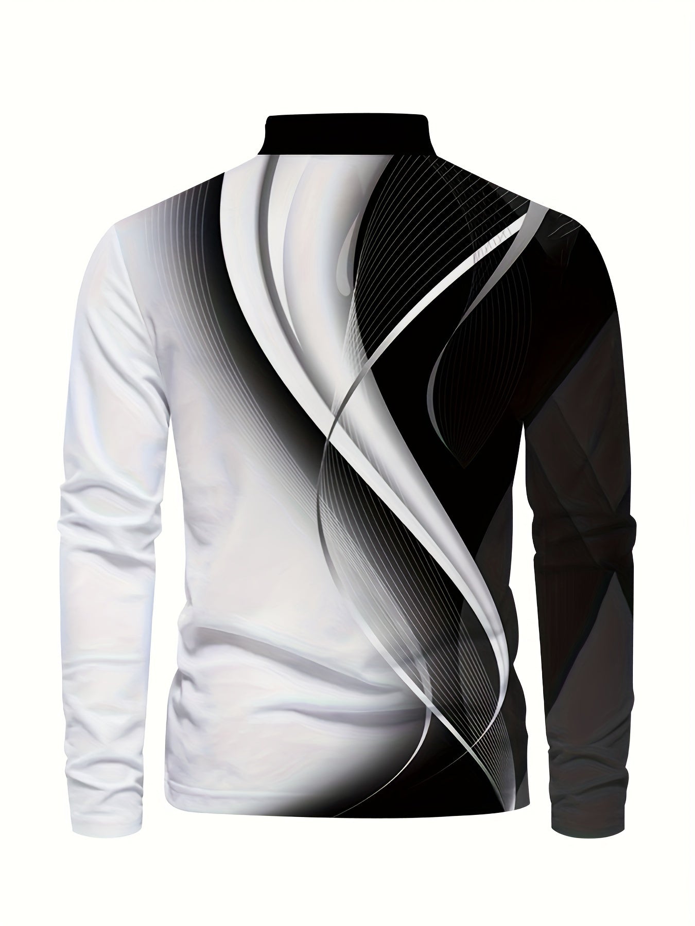 Men's Long Sleeve Shirt - Casual Print Button Lapel