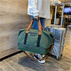 Large Capacity Travel Bag with Wet/Dry Separation Design - Heavy-Duty Nylon Luggage Tote, Spacious Carry-On Suitcase for Women, Gym, Yoga - The Superior Findings Depot