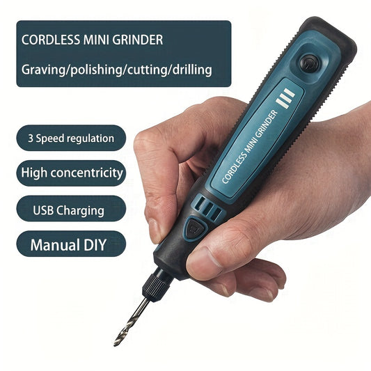 Mini Electric Grinder Pen Set – USB Rechargeable Handheld Engraving &amp; Polishing Tool, Compact Rotary Grinder for Jade, Jewelry, Wood, and DIY Projects