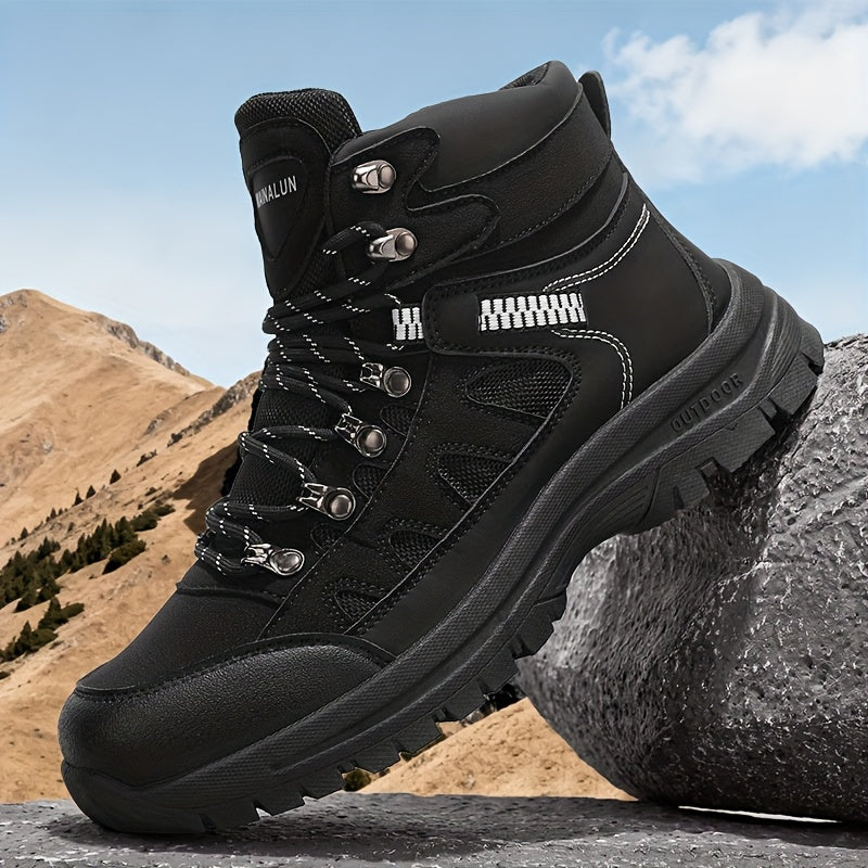 MAINALUN Men's All-Season High-Top Hiking Boots - Heavy-Duty