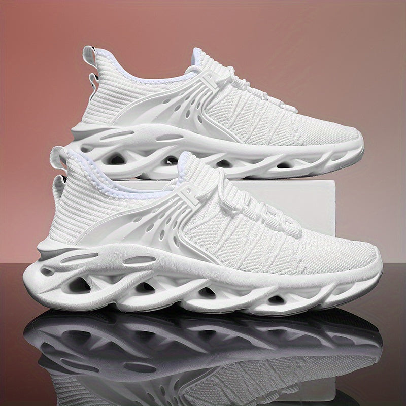 Men's Breathable Knit Running Footwear - Shock Absorption Soft Sole