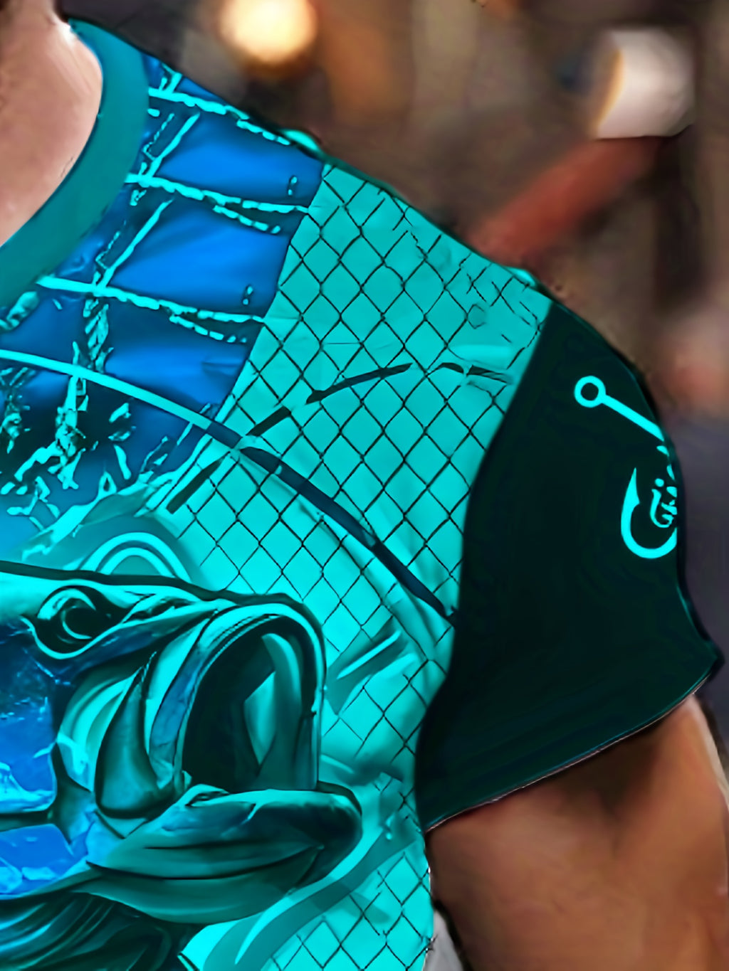 Men'S 3D Printed Fish T-Shirt | Suitable for Summer Outdoor Activities, Fishing, and Cycling | Crew Neck, Regular Fit, Slight Stretch Fabric