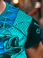 Men'S 3D Printed Fish T-Shirt | Suitable for Summer Outdoor Activities, Fishing, and Cycling | Crew Neck, Regular Fit, Slight Stretch Fabric