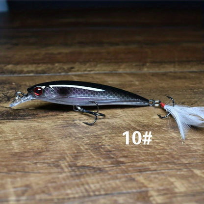 I-1pc Realistic 3D Bionic Minnow Fishing Lure - I-Laser Eyes Efana Nempilo, I-Soft Feather Teaser, ne-Sharp Treble Hook Yeziteleka Eziqinile - 90mm, 7g Artificial Hard Bait for Outdoor Freshwater and Saltwater Fishing Adventures