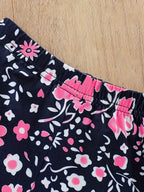 2pcs Girls' Clothing Party Slogan Large Glasses Print Pattern Drop Shoulder Irregular Hem Design Loose Short Sleeve T-Shirt + Floral Print Skinny Nine-Tenths Bottoms Set Girls' Summer Outfit Holiday Gift Girls' Fashion Casual - The Superior Findings Depot