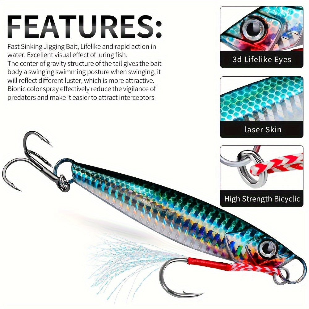 I-17g-60g PROBEROS I-Premium Metal Jig Fishing Lure - Osayizi Abahlukahlukene Be-Bass, i-trout nokuningi nge-Long Casting Distance