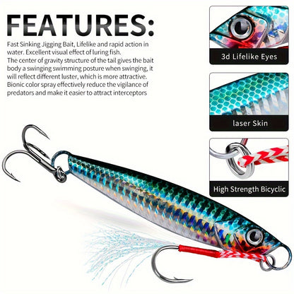 I-17g-60g PROBEROS I-Premium Metal Jig Fishing Lure - Osayizi Abahlukahlukene Be-Bass, i-trout nokuningi nge-Long Casting Distance