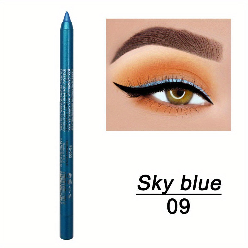 14-Color Vibrant Eyeliner Pen Collection - High-Pigmented, Pearly Glitter, Shimmer Metallic Finish, Smokey, Punk, Gothic Style - Long-Lasting, Waterproof, Matte Finish Eyeliner Stick for Music Festival and Everyday Use - The Superior Findings Depot