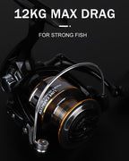 BILLINGS EK 1000~7000 Series, 5.2:1 Gear Ratio, 26LB Max Drag, Aluminum Alloy Metal Spool, Spinning Fishing Reel, For Freshwater Saltwater, Ambidextrous, Rotating, PA (Polyamide, Nylon) Major Material, Mixed Color, 1 Product - The Superior Findings Depot