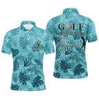 Custom Men's Golf Polo Shirt - Tropical Leaf Print