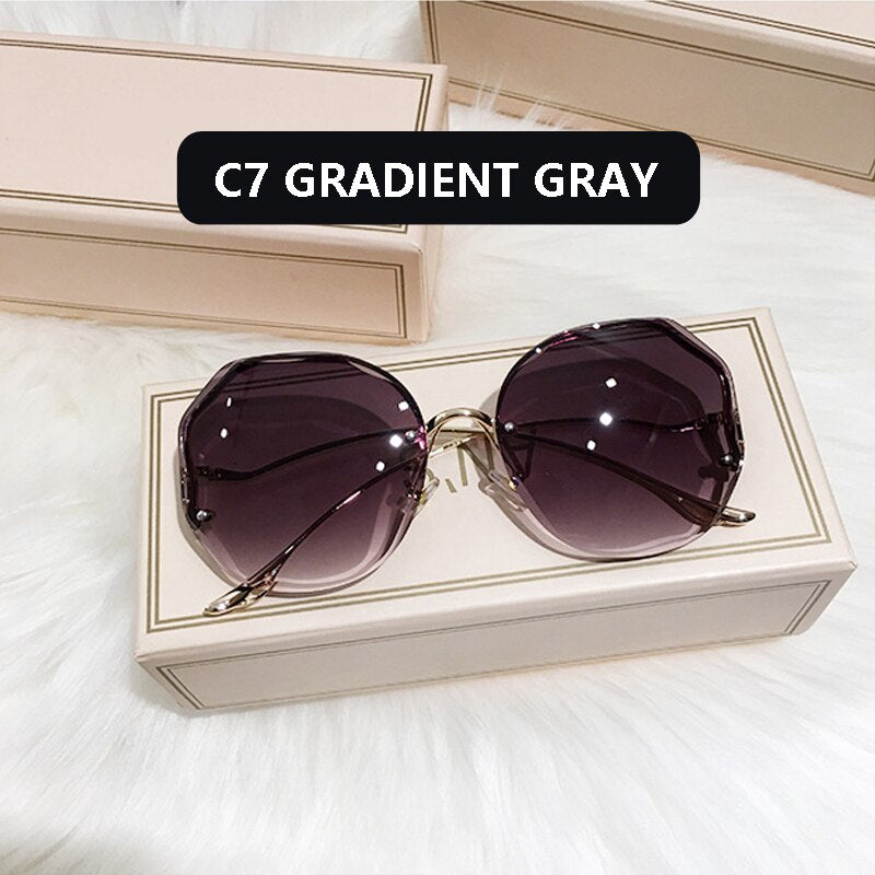 Fashion Sunglasses Women Metal Female Vintage Ladies Stylish Design Oversized Square Sunglasses For Women - The Superior Findings Depot