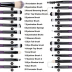 20/34pcs Makeup Brush Set and 8pcs Mini Makeup Brush Professional Soft Synthetic Powder Foundation Eyeshadow Makeup Brush Cosmetics Suitable for Beginners - The Superior Findings Depot