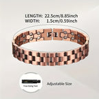2pcss Men'S Magnetic Bracelet & Ring Set - Adjustable Copper Magnetic Wristband with Polished Finish, 2pcs Set for Wellness, Travel, Home, Office, Magnetic Bracelet For Men, Office Accessory, Sleek Design, Durable Constructio - The Superior Findings Depot