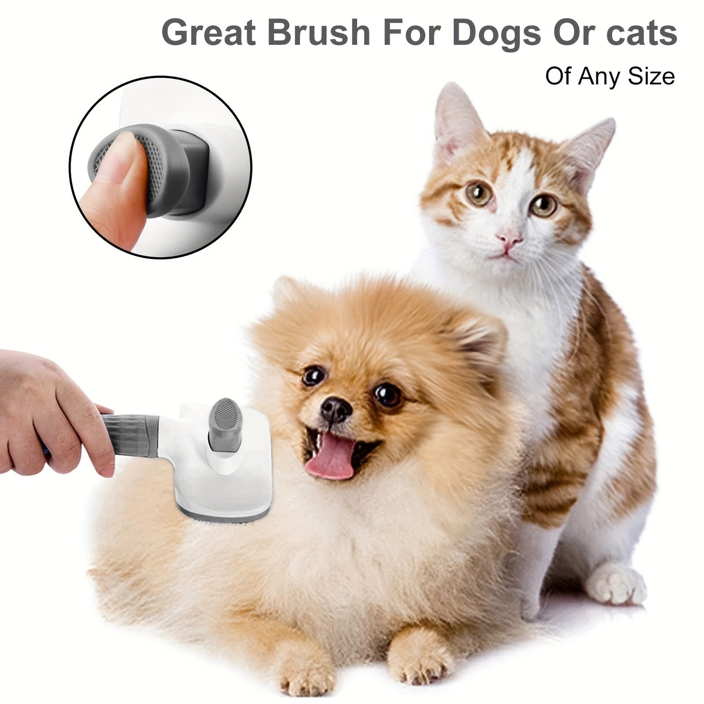 Heavy-Duty Pet Grooming Comb & Deshedding Brush – One-Click Hair Release, Dual Grip Tool for Dogs & Cats – Removes Loose Fur, Reduces Shedding, Prevents Matting, Promotes Healthy Coat – Perfect for Long-Haired Breeds