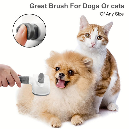 Heavy-Duty Pet Grooming Comb & Deshedding Brush – One-Click Hair Release, Dual Grip Tool for Dogs & Cats – Removes Loose Fur, Reduces Shedding, Prevents Matting, Promotes Healthy Coat – Perfect for Long-Haired Breeds