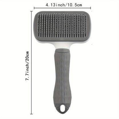 Heavy-Duty Pet Grooming Comb & Deshedding Brush – One-Click Hair Release, Dual Grip Tool for Dogs & Cats – Removes Loose Fur, Reduces Shedding, Prevents Matting, Promotes Healthy Coat – Perfect for Long-Haired Breeds
